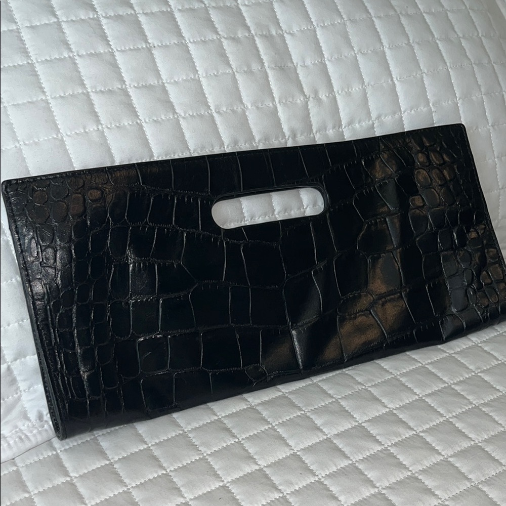 Michael Kors Black Croc-Patterned Clutch - Picture 4 of 7